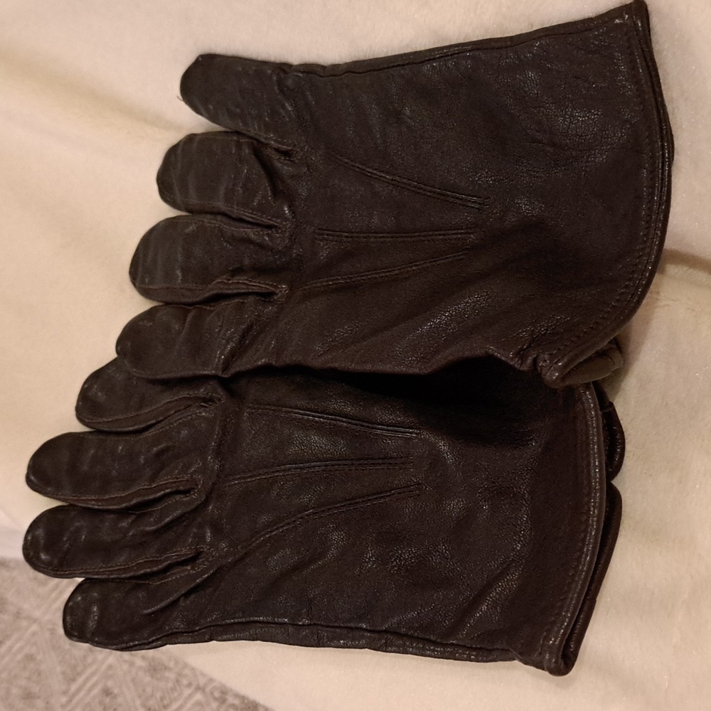 Saks Fifth Avenue Brown Leather Gloves
